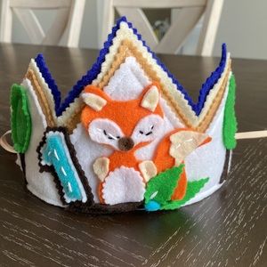 1st Birthday Crown - Woodland/Fox Theme